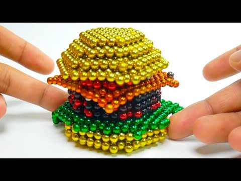 DIY - How To Make Perfect Burger From Magnetic Balls (Satisfying) ASMR | My Magnet 4K