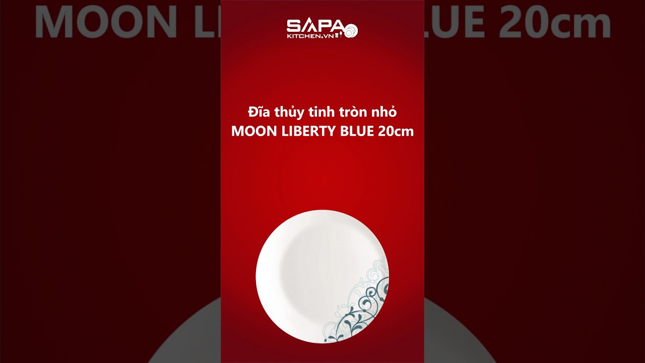 Đĩa thủy tinh tròn nhỏ Moon - Liberty Blue 20 cm