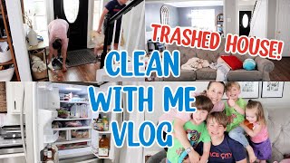 MY HOUSE IS TRASHED! CLEAN WITH ME VLOG! ALL DAY SPEED CLEANING MOTIVATION! A DAY IN MY LIFE!