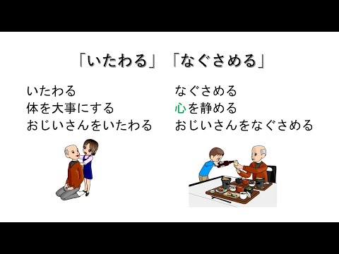 「いたわる」と「なぐさめる」の違い　N１　vocabulary