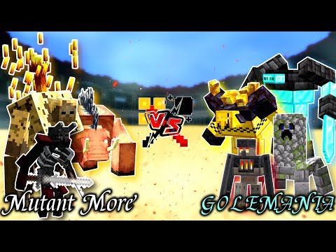 Mutants (MORE) VS Rare Golems (Golemania) | Minecraft Mob Battle