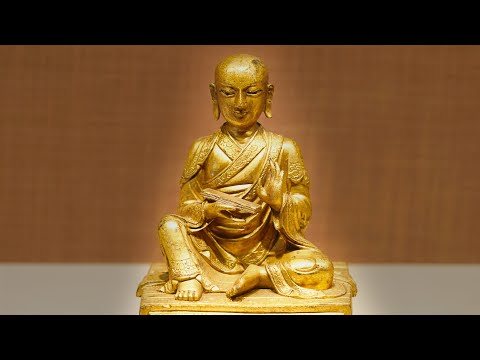 [Antique Appreciation]Gilt Bronze Arhat Statue|Capital Museum BeiJing China|