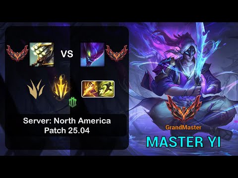 Master Yi Jungle vs Kha'Zix - NA GrandMaster - Patch 25.04