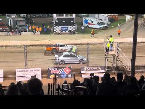 Evo beats race car at dirt oval
