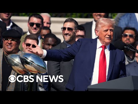  Trump hosts Philadelphia Eagles at White House | full video 