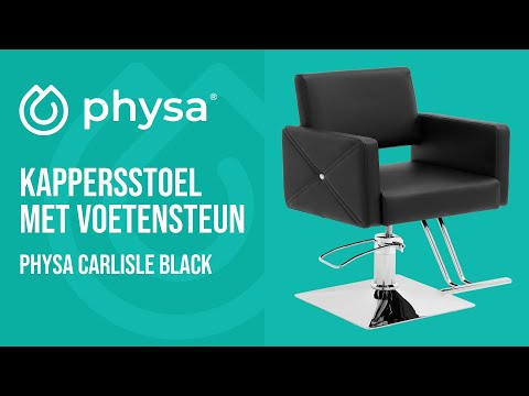 Video - Kappersstoel met voetensteun - zithoogte 45 - 55 cm - 150 kg - zwart