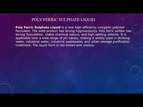 Poly ferric sulphate liquid, for industrial
