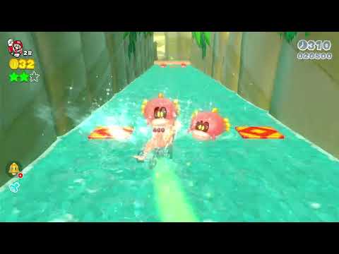 Wasserspaß mit Plessie alle Sterne/Super Mario 3D World Welt 1-4/Plessie´s Plunging Falls