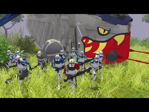 Captain Fordo's Clone Gunship AIR DROP! - Men of War: Star Wars Mod Battle Simulator