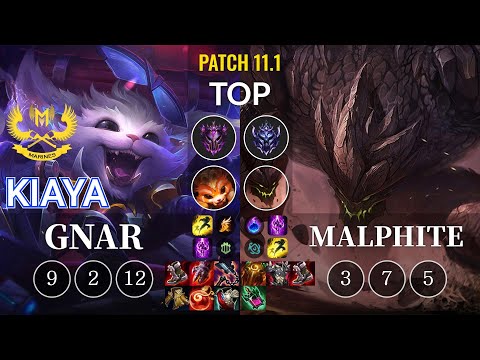 GAM Kiaya Gnar vs Malphite Top - KR Patch 11.1