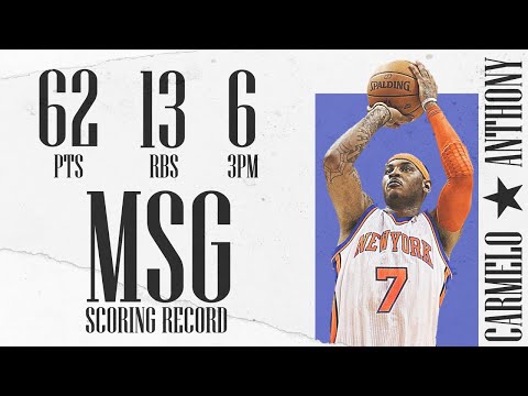 Carmelo Anthony MSG Record 62 Points | Highlights vs Charlotte Bobcats