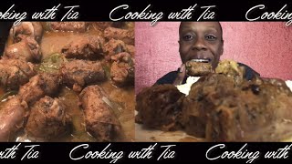 How to make baked turkey necks | turkey necks mukbang | Cooking with Tia | mukbang | eat with me