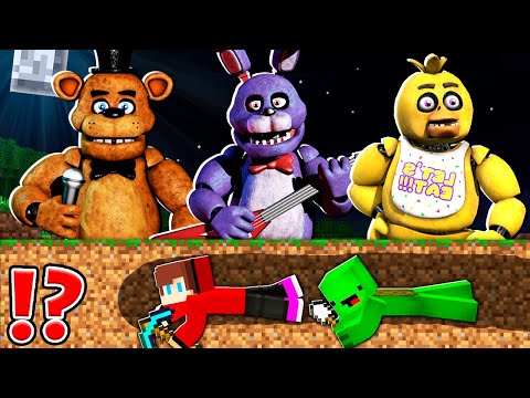 How Mikey and JJ Escape From FNAF ANIMATRONICS at 3am ? - Minecraft Maizen