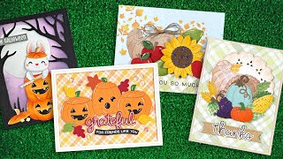 Intro to Build-A-Jack 'O Lantern, Cornucopia & Autumn Breeze Stencil + 4 cards start to finish