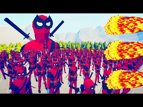 100x DEADPOOL + 1x LARGE DEADPOOL  vs  EVERY GOD  |  Totally Accurate Battle Simulator