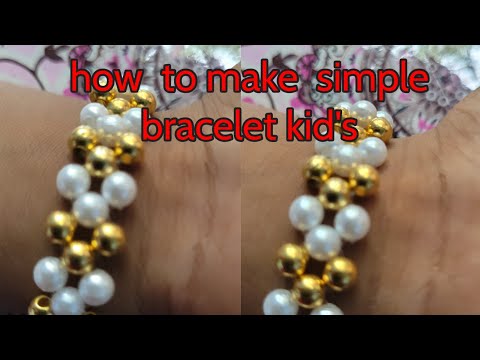 how  to make  simple  bracelet kid's/ easy  bracelet #bracelet #pearl  #sajeearishvlog #srilanka