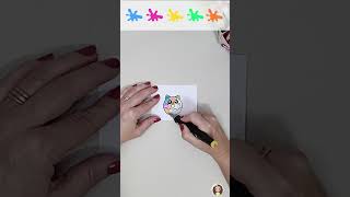 Donut Gatinho colorido #shorts  #infantil #art #satisfying #satisfyingcolouring  #ytshorts #viral