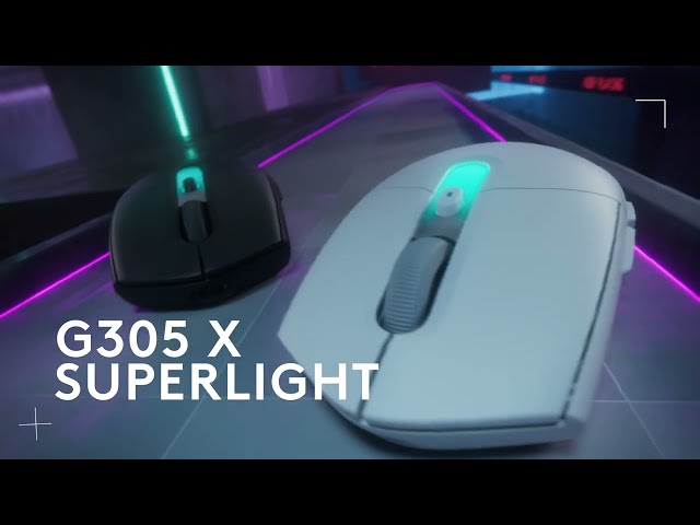 Souris Logitech G305 X SUPERLIGHT sans fil 44000 DPI noire RGB LIGHTSYNC video