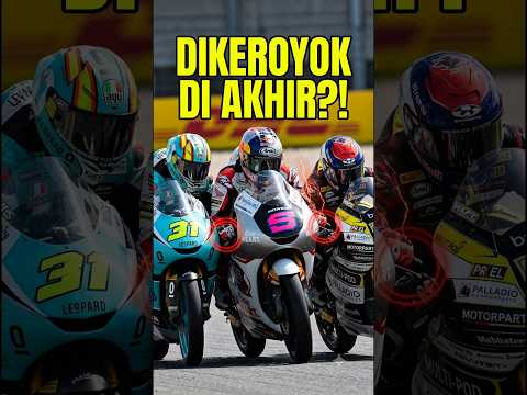 NEKAT BANGET! VEDA EGA DIKEROYOK DI TIKUNGAN TERAKHIR?!😱 #VedaEgaPratama #RedBullRookiesCup #Motogp