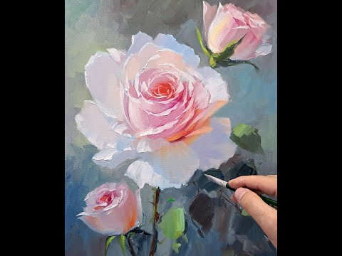 Rose oil painting Vugar Mamedov
