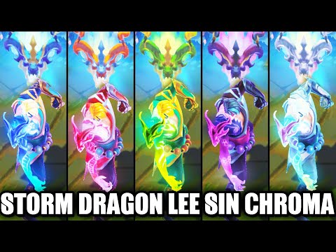 All Legendary Storm Dragon Lee Sin Updated Chroma Skins Spotlight (League of Legends)