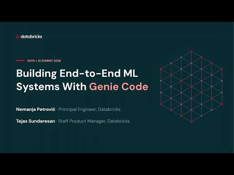 Watch: Building End-to-End ML Systems With Genie Code