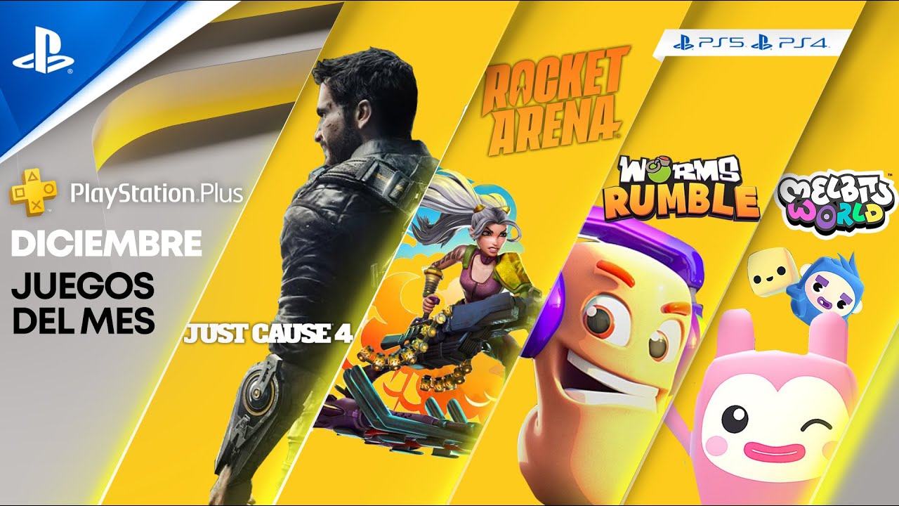 PlayStation Plus de dezembro traz Worms Rumble, Just Cause 4 e Rocket Arena