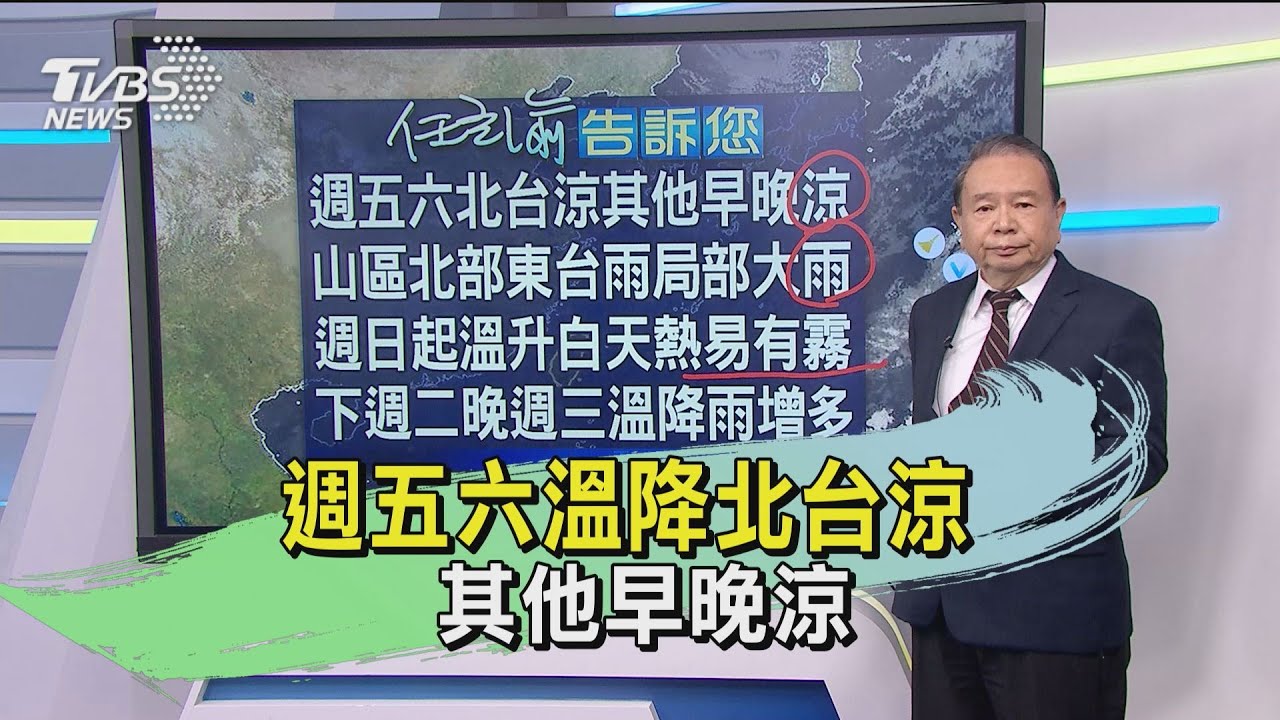 週五六溫降北台涼 其他早晚涼