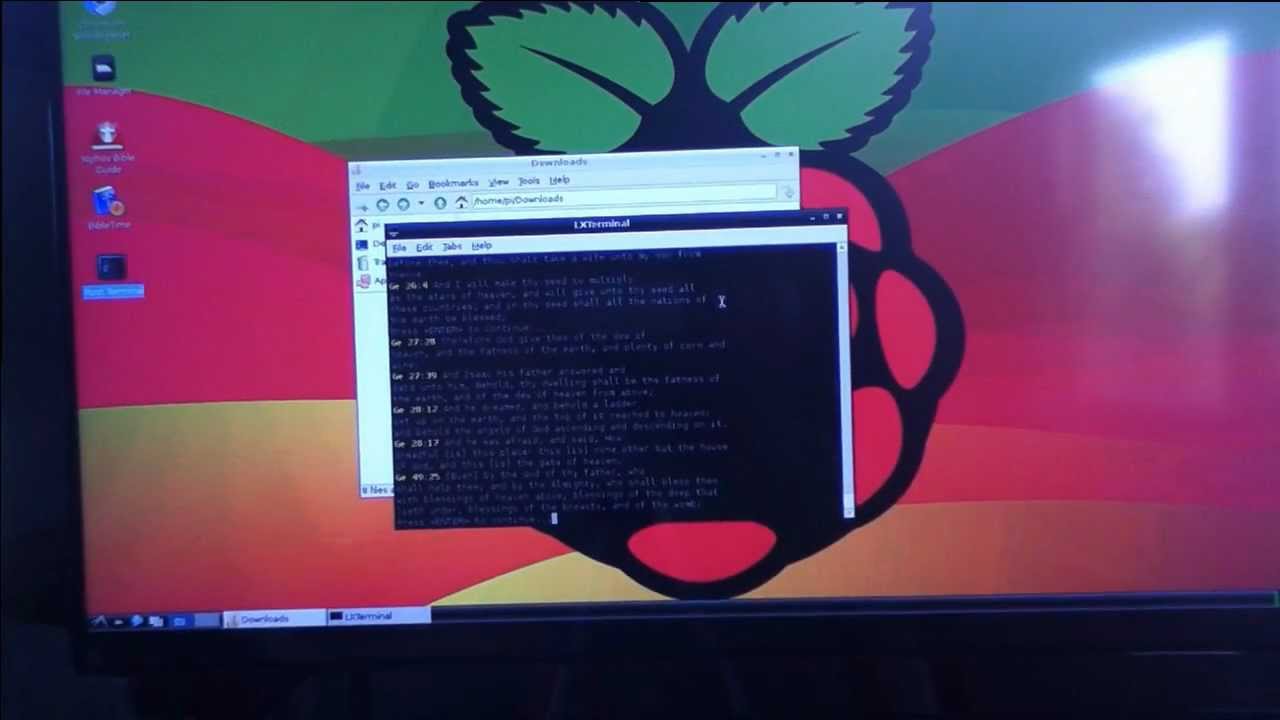 Bible study software running on the Raspberry Pi