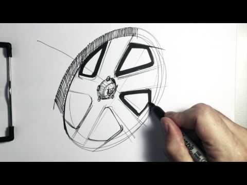 Part of a video titled Sketching a Five-Spoke Wheel for Your Car Sketch - YouTube