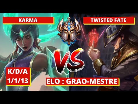 Karma vs Twisted Fate MID Desafiante BR League Of Legends Patch 10.13