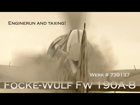 Focke-Wulf Fw 190A-8 Werk # 739137. Enginerun and taxing. Amazing sound!