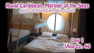Day 1 Royal Caribbean Mariner of the Seas, Oceanview Stateroom tour | Singapore | Vlog Ep 46