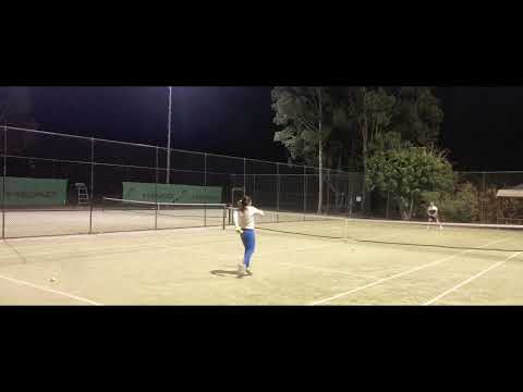 vs Sonja at Stanhope Gardens Synthetic Grass Tennis Courts on Saturday night - the lights went out