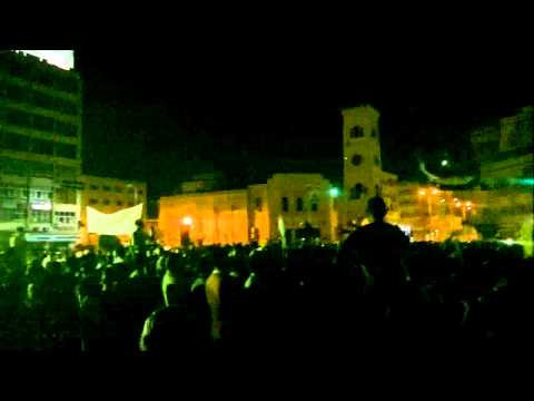 مظاهرة واعتصام مسائي في ساحة العاصي في مدينة حماة