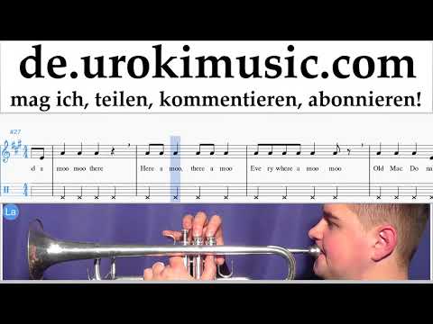 Trompete Lernen Old MacDonald - Had a Farm Tabulatur Teil#2 um-b995