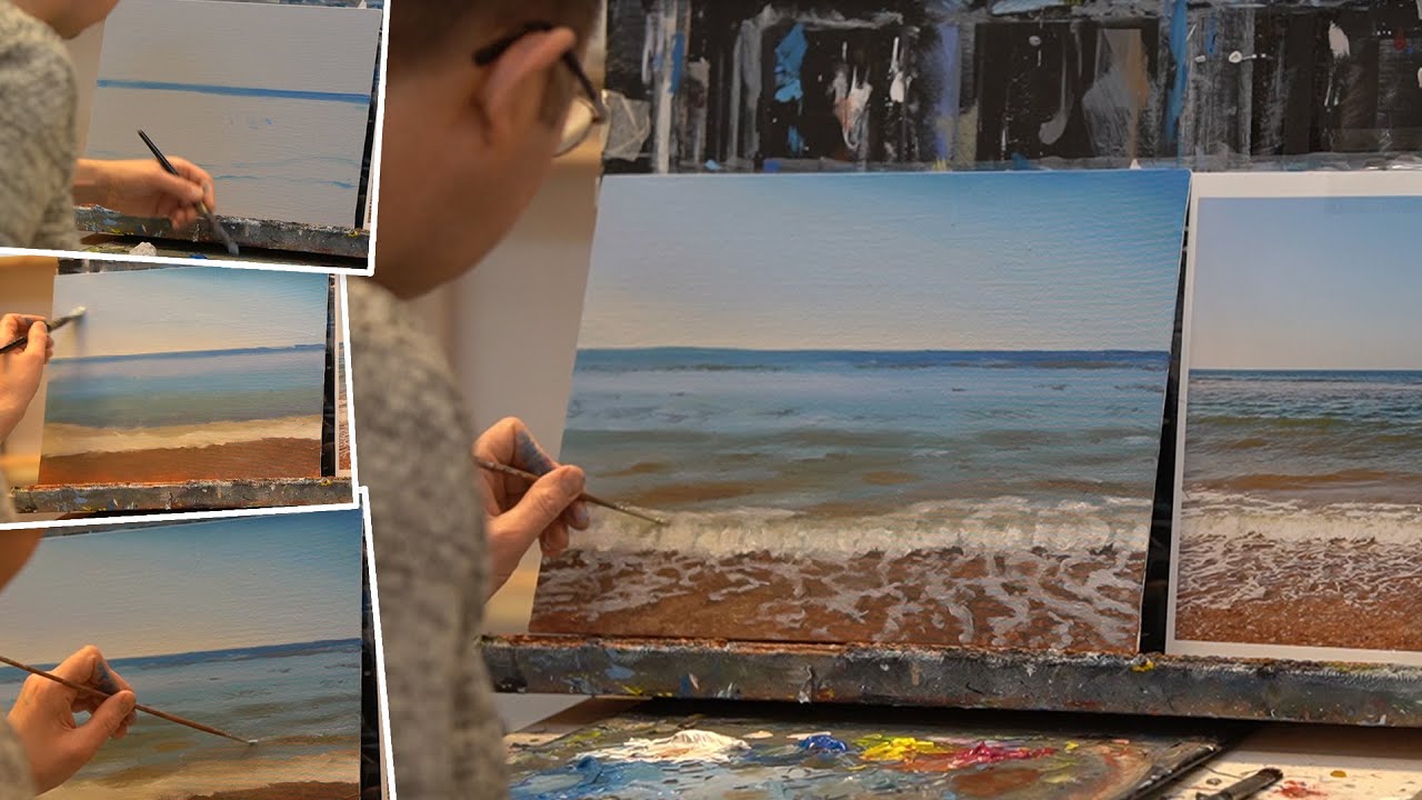 Zeelandschap schilderen met acrylverf.