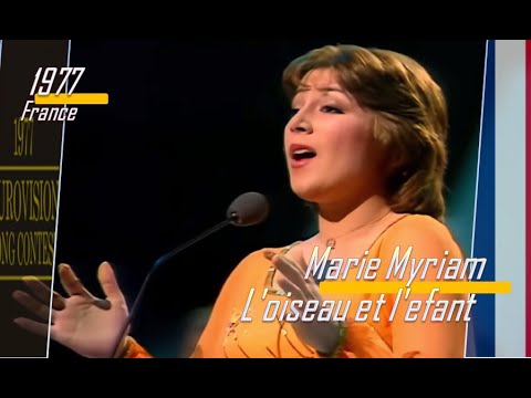 eurovision 1977 France 🇫🇷 Marie Myriam - L'oiseau et l'efant 🏆 ᴴᴰ