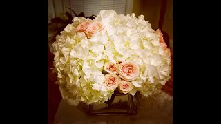 DIY Hydrangea and Rose Wedding Centerpiece!