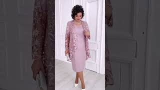 Pudrově růžové pouzdrové šaty s krajkovým kardiganem "Dominique" - vel. 44