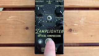 Video thumbnail for 5 Minutes with the Greer Lamplighter Optical Compressor - Pedal Demo by Ryan Kiesshauer