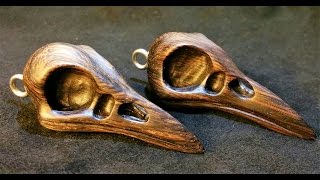 Carve a really cool crow's skull necklace pendant!