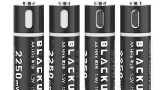 Blackube AA Lithium Ion Rechargable Batteries