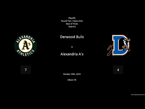 10-26 DC Wood Playoffs - Round Two | Game One - Alexandria A's vs. Derwood Bulls