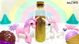 UNICORNS mini movie - magic glitter food! Unicorn toys play - Unicorn video for girls