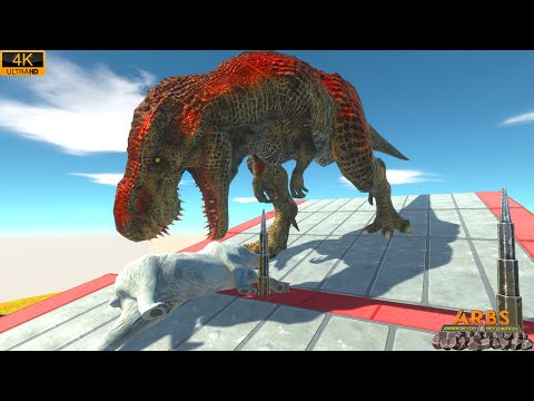 Dinosaur mutated VS Slope Down to Spike Trap - Animal Revolt Battle Simulator
