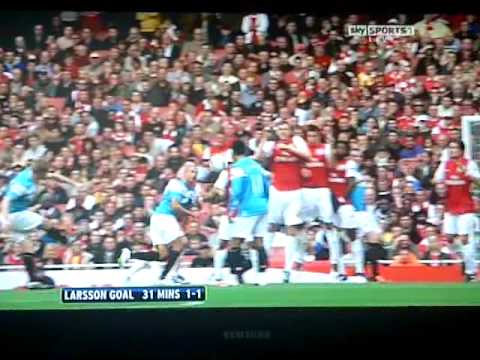 seb larsson fantastic free kick against arsenal