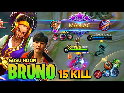 MANIAC! Bruno Perfect Gameplay [Top Global Bruno] By Gosu Hoon - Mobile Legend