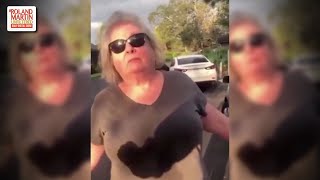 Crazy A$$ Woman Harasses A Black Man For Taking Out The Trash While Black