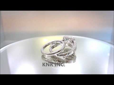 18K WHITE GOLD CUSHION CUT DIAMOND ENGAGEMENT RING AND BAND BEZEL SET 1.77CTW - KNR INC - 283
